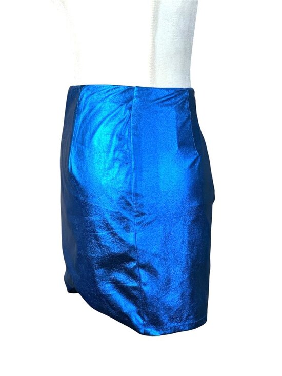 Superdown Charmaine Wrap Mini Skirt in Cobalt Blue XSmall New With Tags Womens - Picture 6 of 8